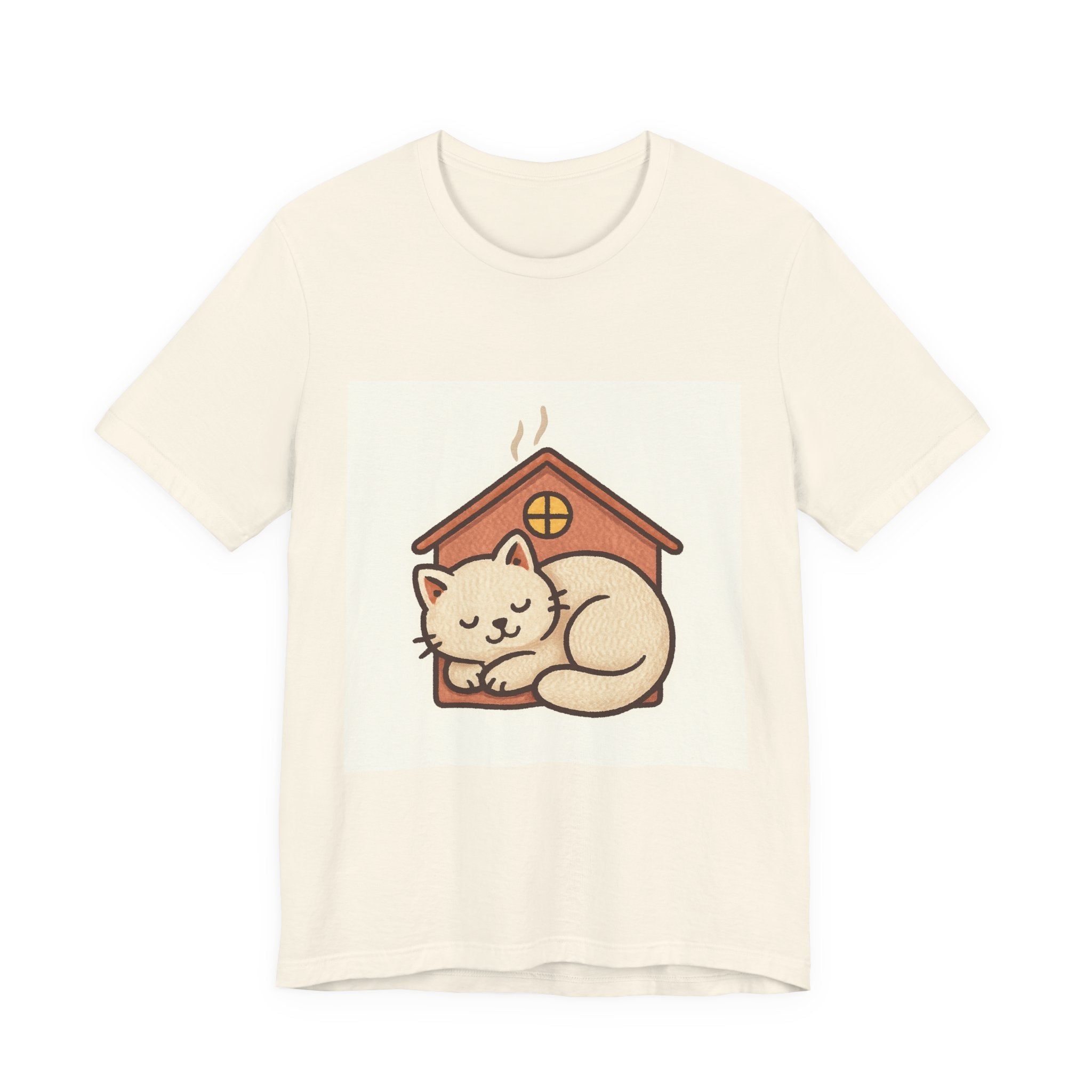 Cozy Cat House T-Shirt — Sleeping Kitten Graphic Tee