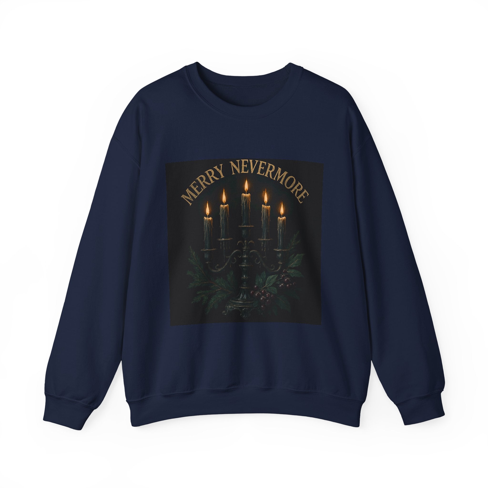 Sweatshirt — "Merry Nevermore" Gothic Candle Holiday Crewneck