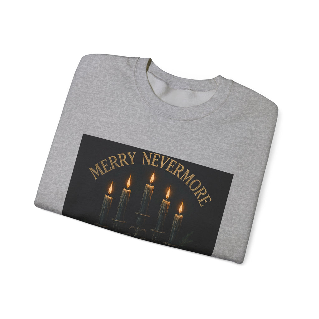 Sweatshirt — "Merry Nevermore" Gothic Candle Holiday Crewneck