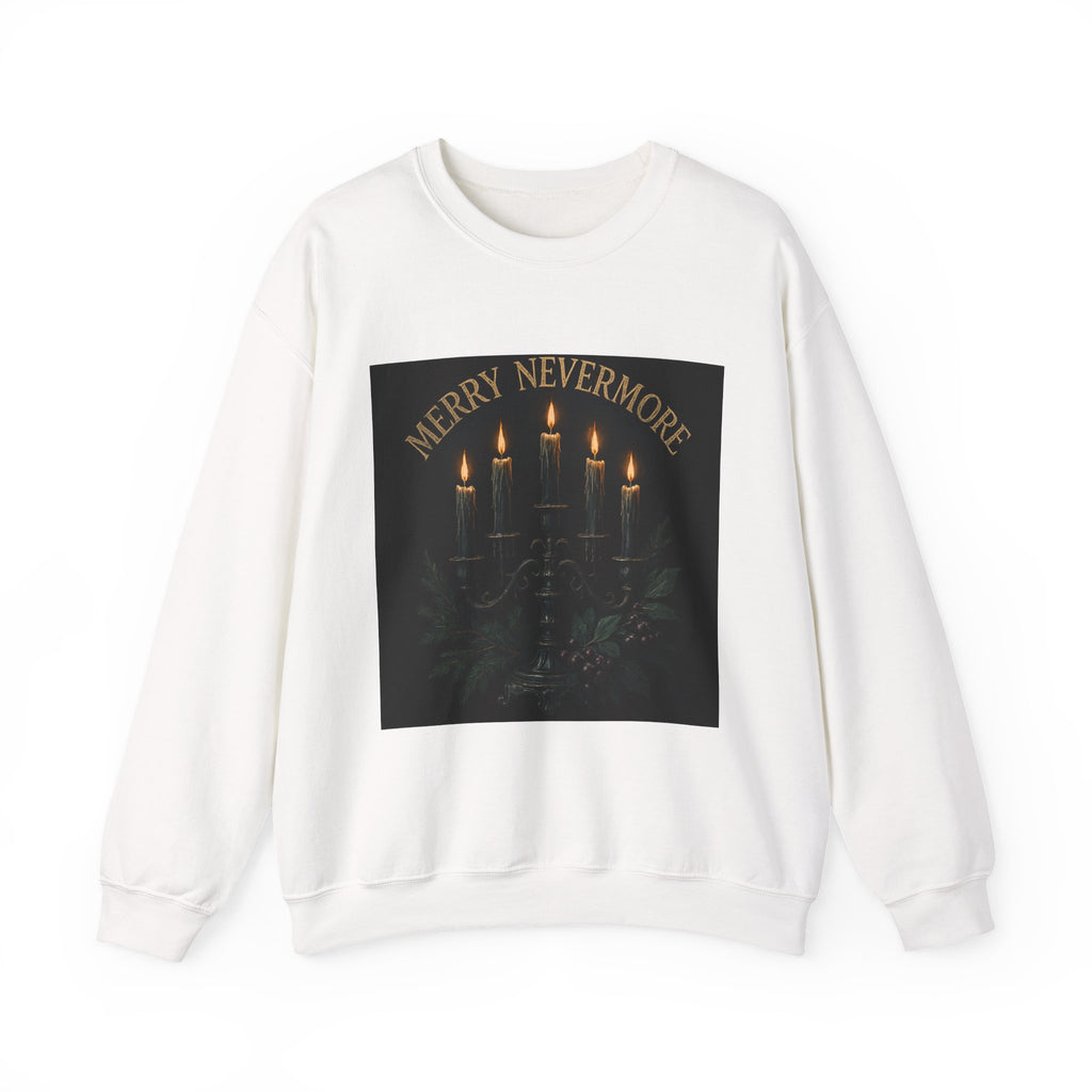 Sweatshirt — "Merry Nevermore" Gothic Candle Holiday Crewneck