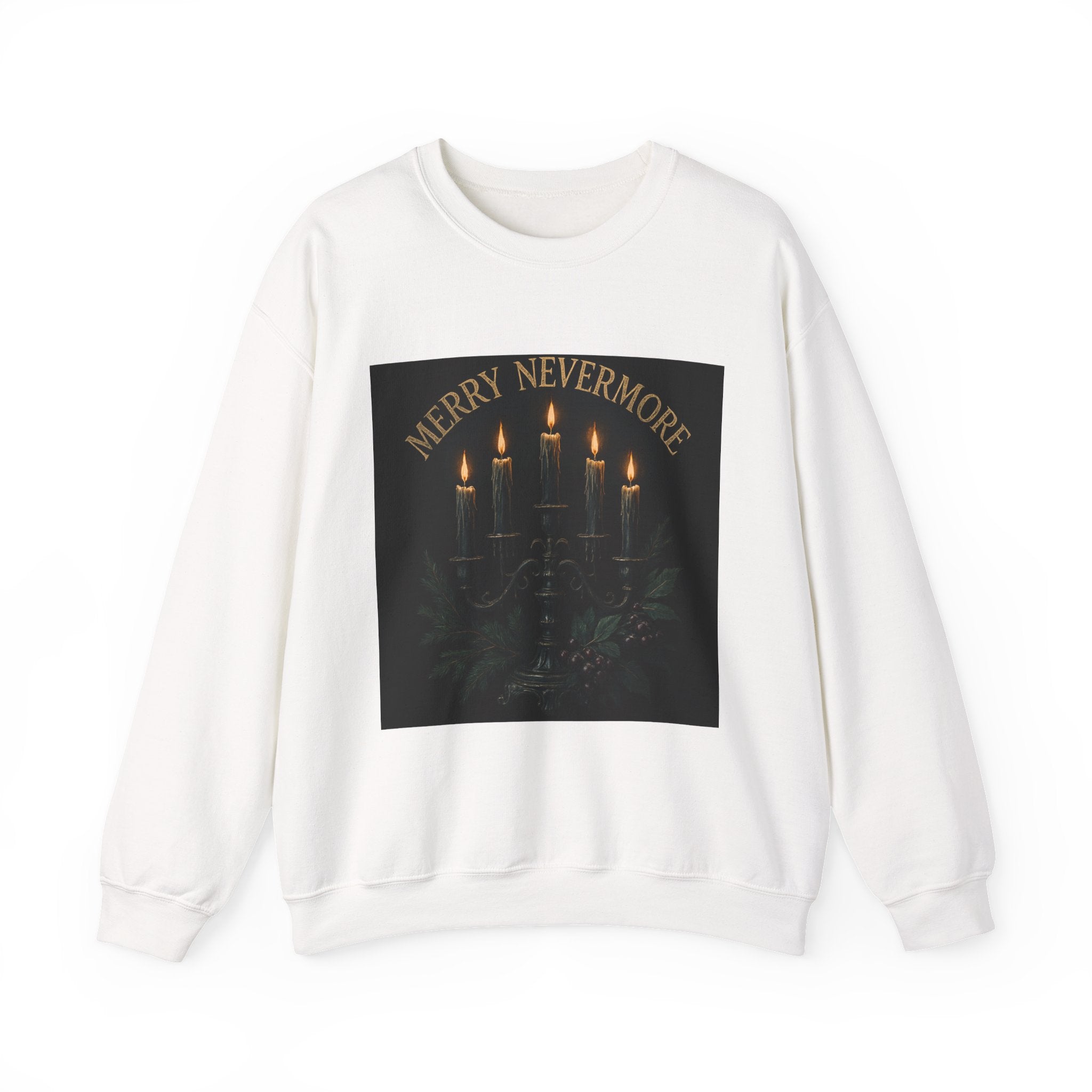 Sweatshirt — "Merry Nevermore" Gothic Candle Holiday Crewneck