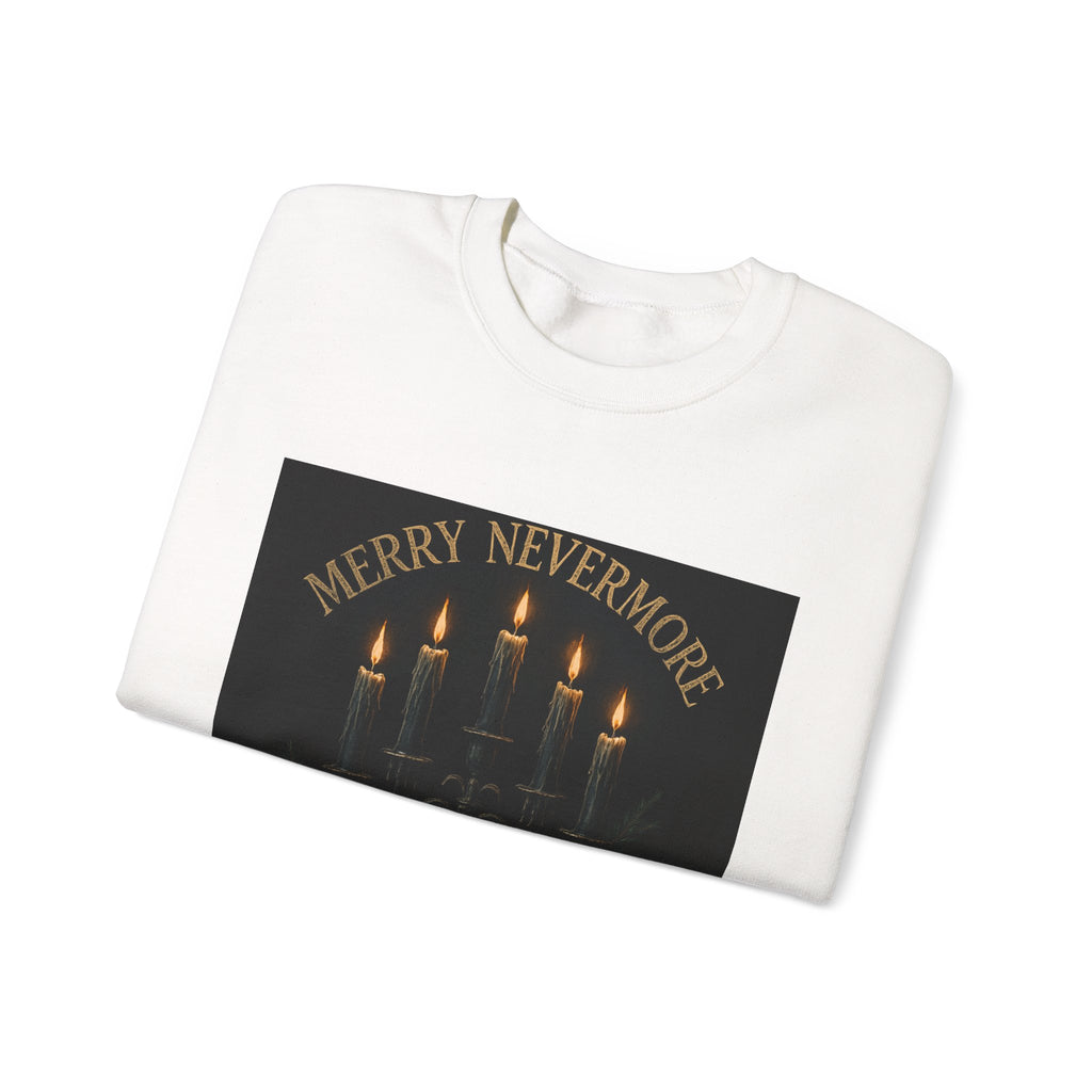 Sweatshirt — "Merry Nevermore" Gothic Candle Holiday Crewneck