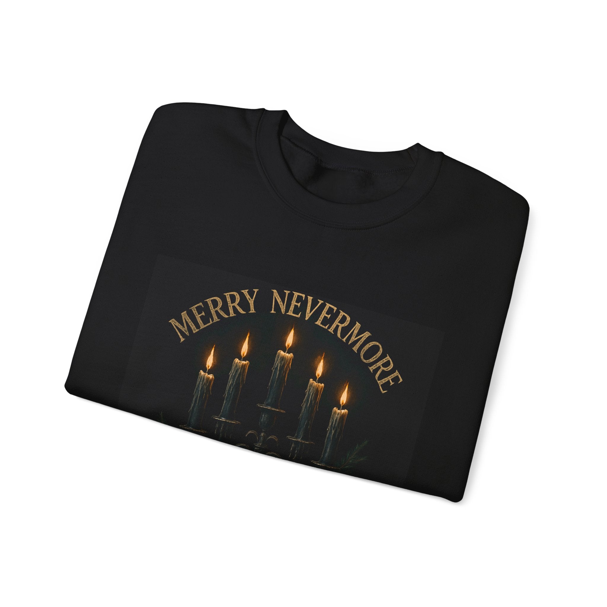 Sweatshirt — "Merry Nevermore" Gothic Candle Holiday Crewneck
