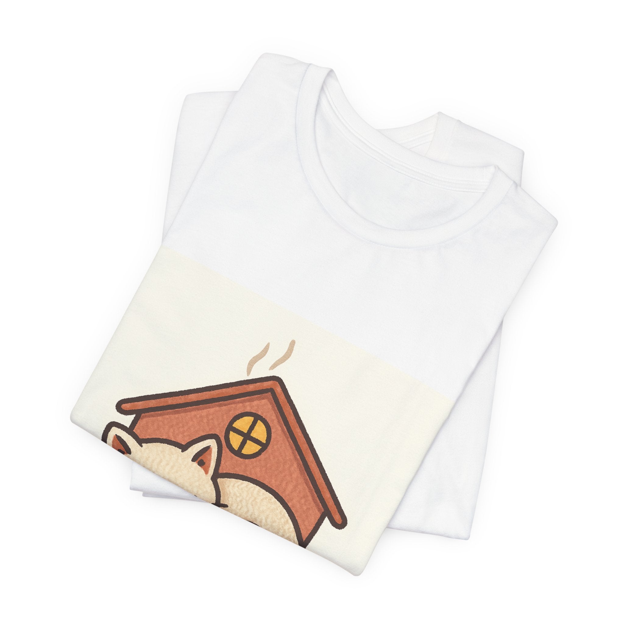 Cozy Cat House T-Shirt — Sleeping Kitten Graphic Tee
