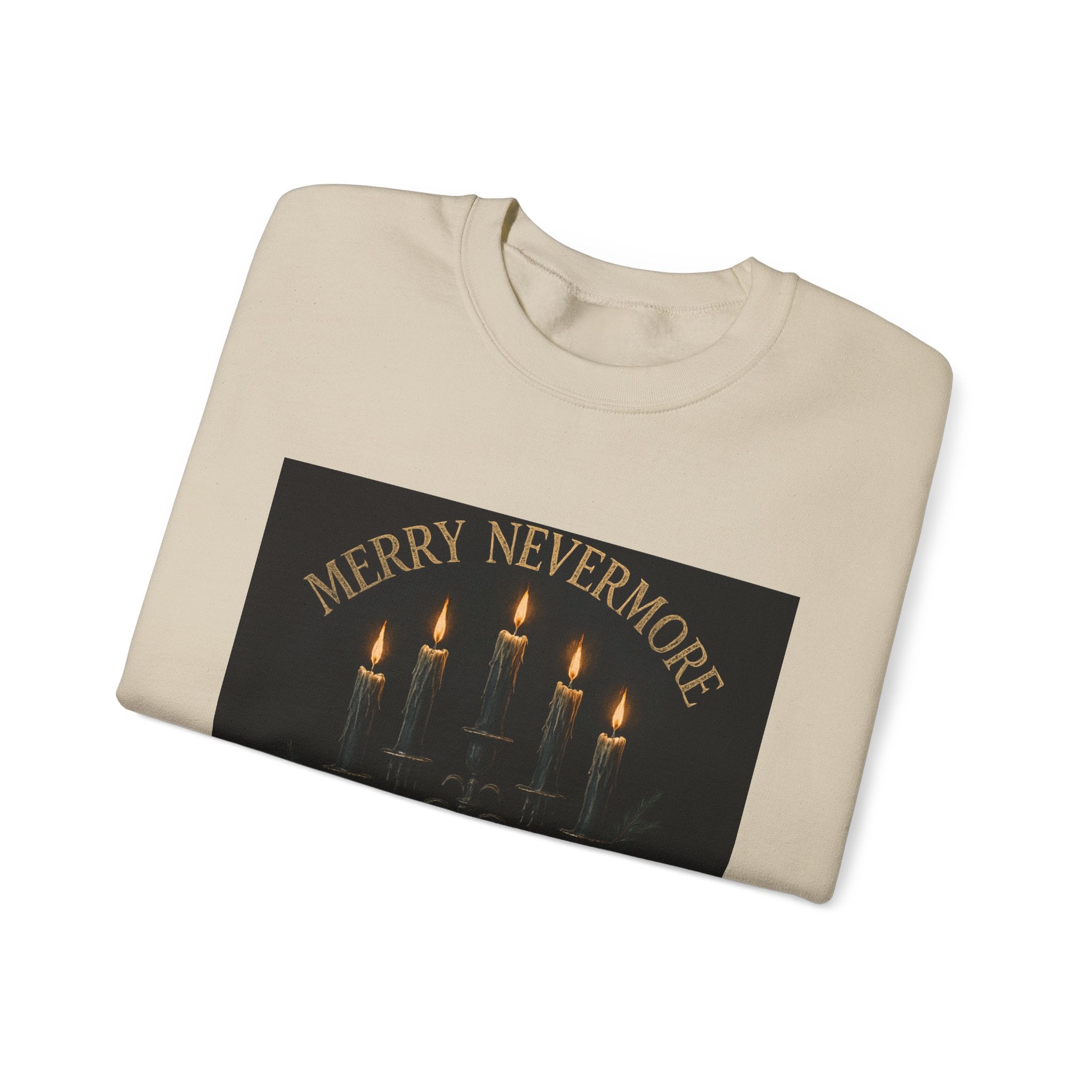 Sweatshirt — "Merry Nevermore" Gothic Candle Holiday Crewneck