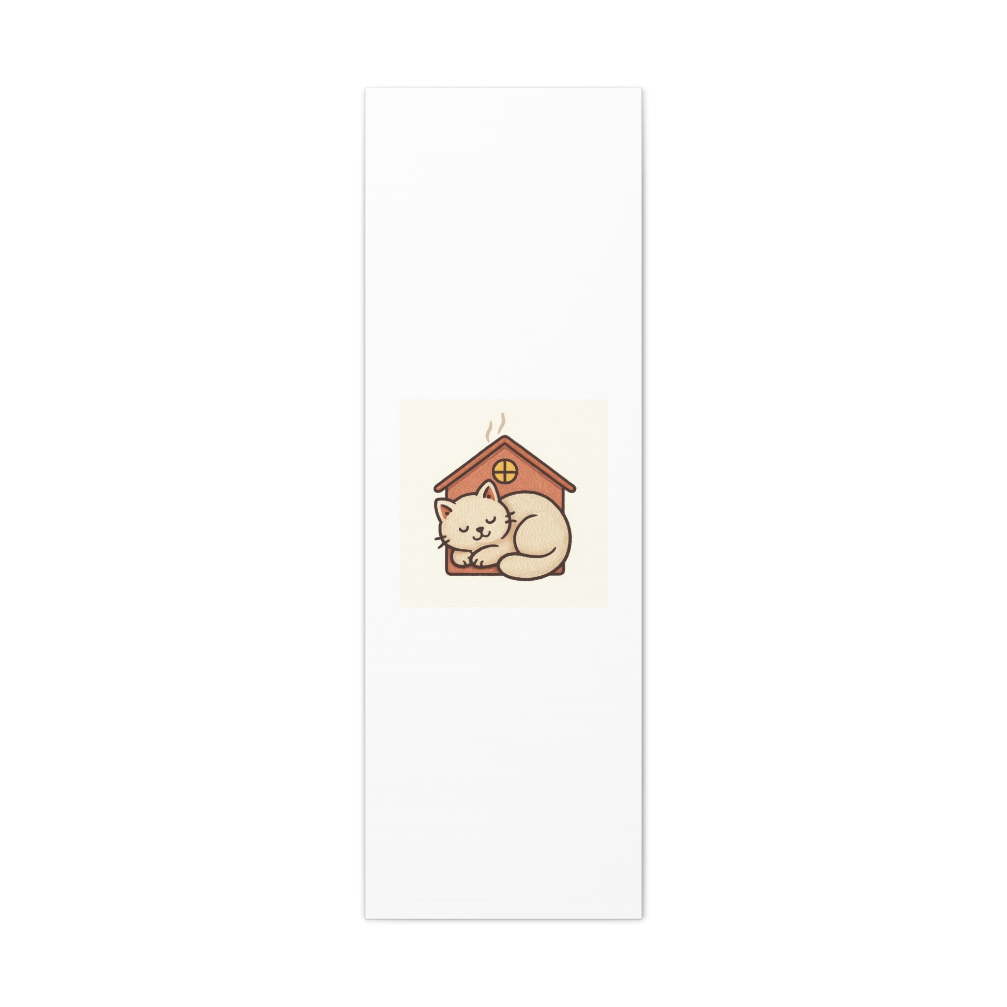 Cozy Cat in Doghouse Matte Canvas Wall Art