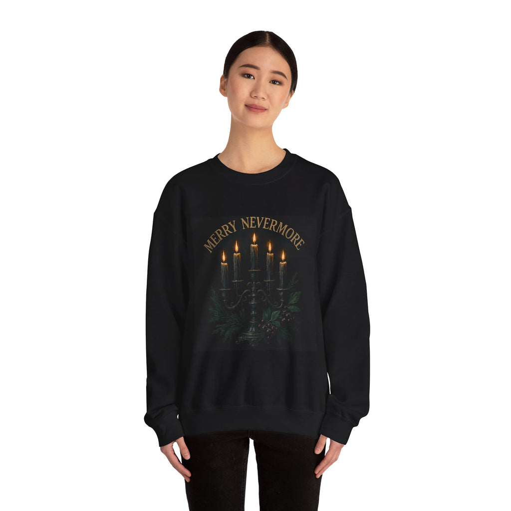 Sweatshirt — "Merry Nevermore" Gothic Candle Holiday Crewneck