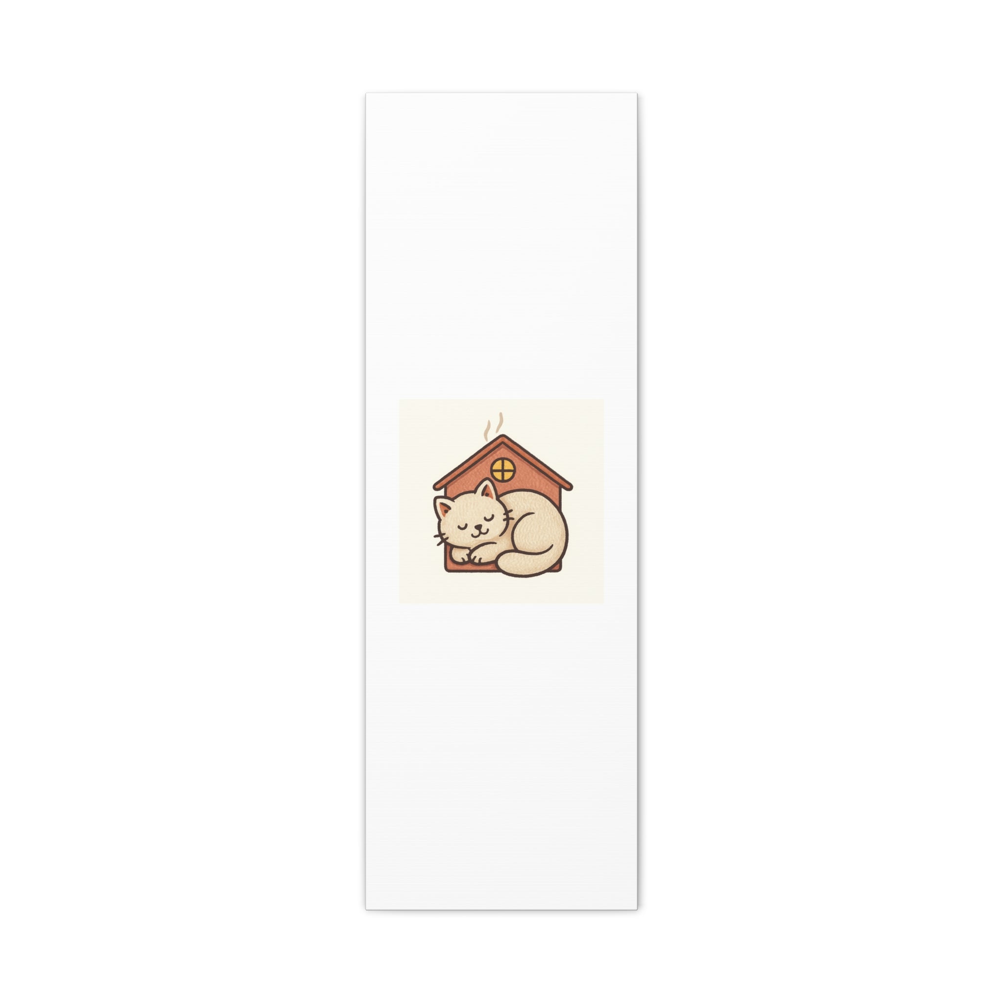 Cozy Cat in Doghouse Matte Canvas Wall Art